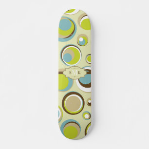 1970’s Retro Circle Pattern Old School Skateboard