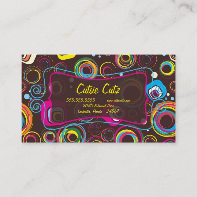 1970’s Retro Circle Square 1950 Business Cards (Front)