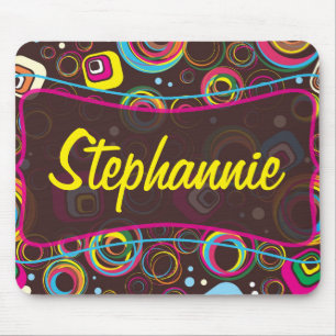 1970’s Retro Circle Square 1950 Groovy Mousepad