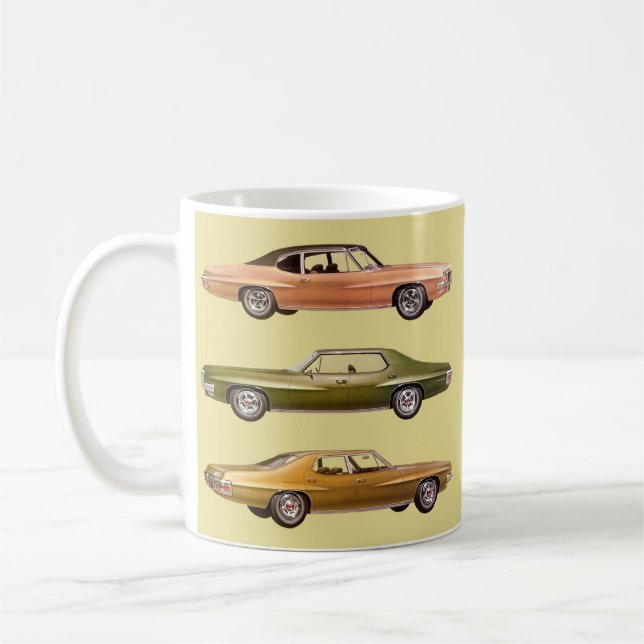 1970 three muscle cars coffee mug (Left)