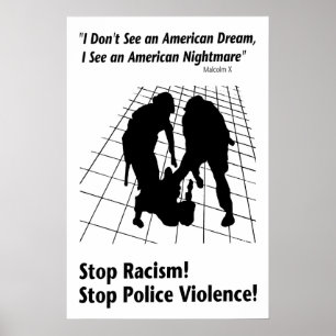 1970s Black Panther Poster - Stop Racism, Police