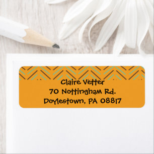 1970s Chevron  Return Address Label