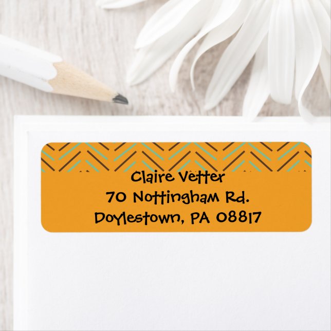 1970s Chevron  Return Address Label (Insitu)