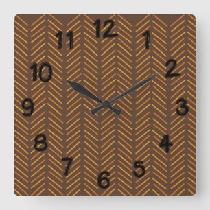 1970s Chevron  Square Wall Clock