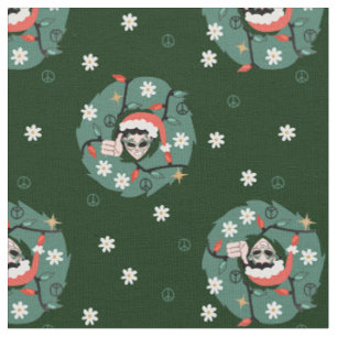 1970s christmas wreath santa alien fabric