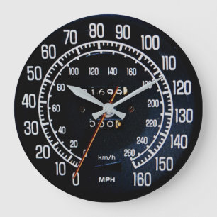 1970s Classic Sports Car Speedometer Large Clock