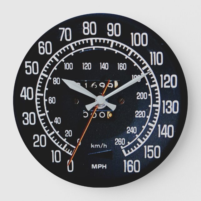 1970s Classic Sports Car Speedometer Large Clock (Front)