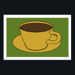 1970's Coffee Cup Pop Art poster<br><div class="desc">Harvest gold and Avocado green, these are the colours that defined the seventies. Hang this poster in your mid-century modern pad then sit back and enjoy a cup of perked coffee. NOTE: This poster was created to be 36x24. To get this size hit the Customise It button and put in...</div>