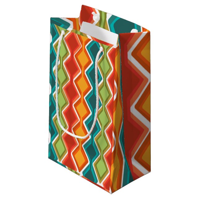 1970s Connected Diamonds Small Gift Bag (Front Angled)