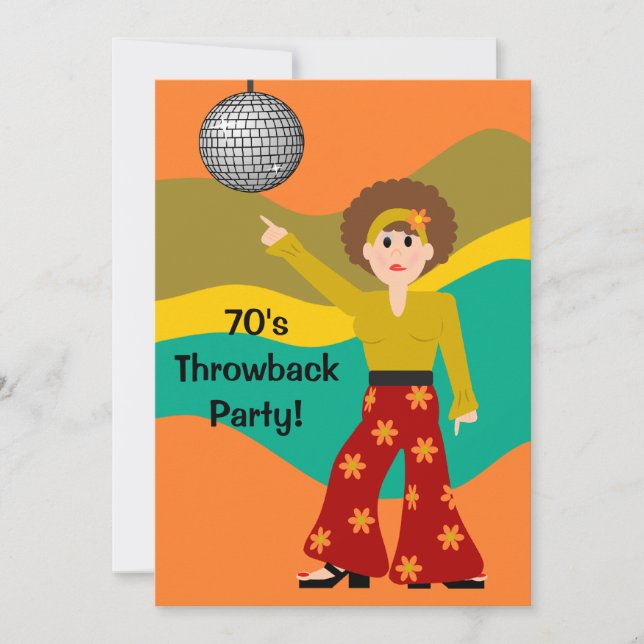 1970's Disco Theme Party Invitation (Front)