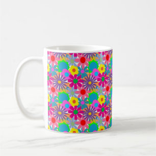 1970s Flower Power Coffee Mug