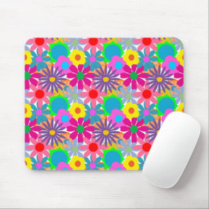 1970s Flower Power Mouse Pad