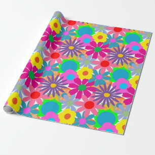 1970s Flower Power Wrapping Paper