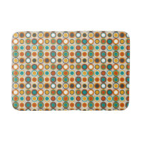 1970s Funky Orange Brown Teal Circles Pattern