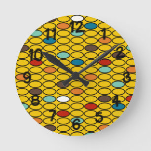 1970s Gold Ovals Round Clock