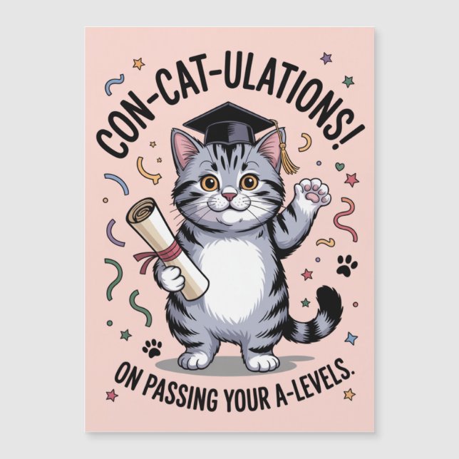 1970s-inspired “Con-cat-ulations” A-Level success  (Front)