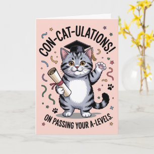 1970s-inspired “Con-cat-ulations” A-Level success  Card