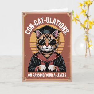 1970s-inspired “Con-cat-ulations” A-Level success  Card
