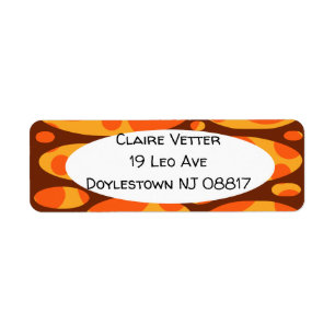 1970s Layered Ovals Return Address Label