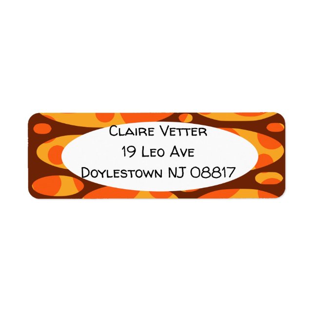 1970s Layered Ovals  Return Address Label (Front)