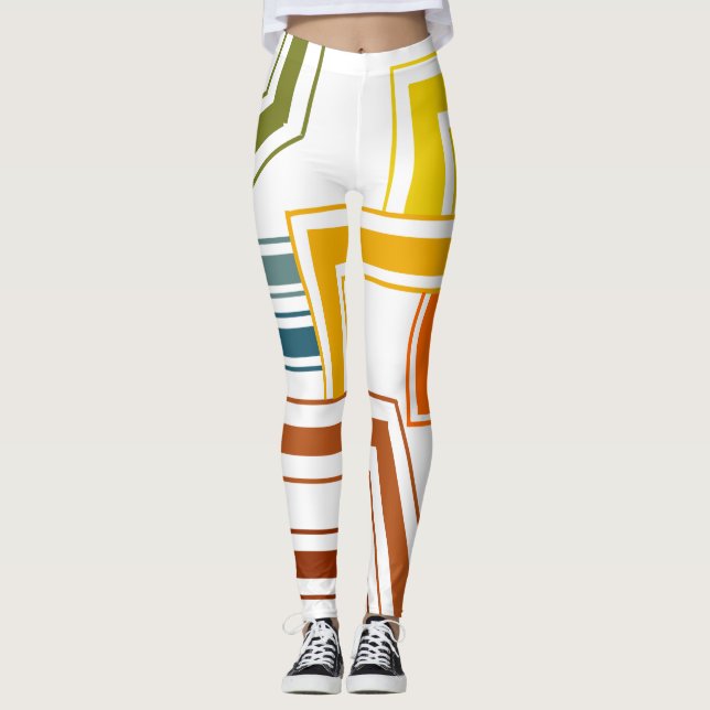 1970s Lines  Leggings (Front)