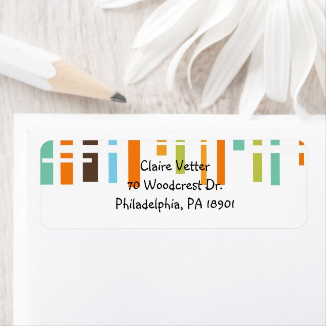 1970s Lines Return Address Label (Insitu)