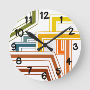 1970s Lines Round Clock