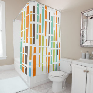 1970s Lines  Shower Curtain