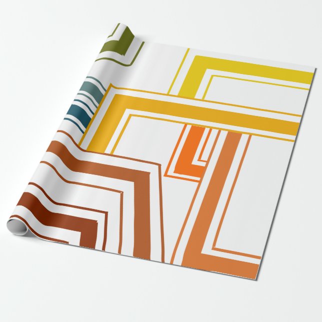 1970s Lines  Wrapping Paper (Unrolled)