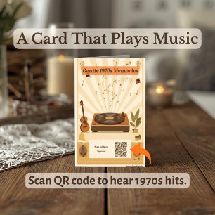 1970s Nostalgia Music Therapy Greeting Card