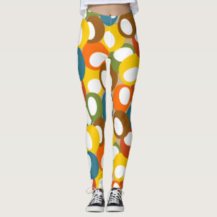 1970s Olive Circles Leggings