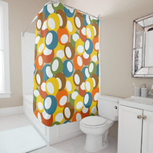 1970s Olive Circles Shower Curtain