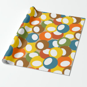 1970s Olive Circles Wrapping Paper