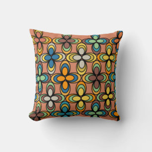 1970s Oval Flowers Cushion