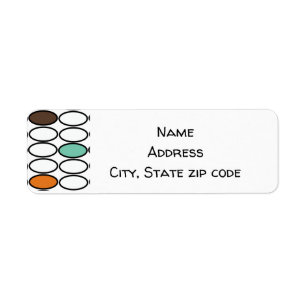 1970s Ovals Label Return Address Label