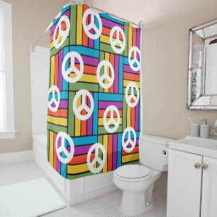 1970s Peace  Shower Curtain