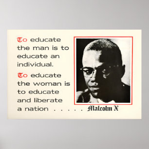 1970s Poster Black Panther - Malcolm X quote