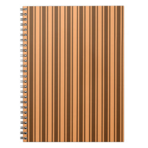 1970s retro brown candy stripes notebook