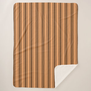 1970s retro brown candy stripes sherpa blanket