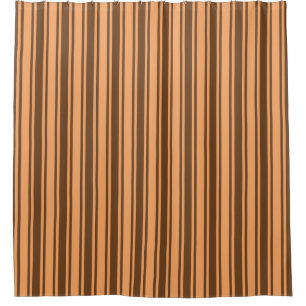 1970s retro brown candy stripes shower curtain