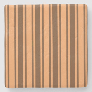 1970s retro brown candy stripes stone coaster