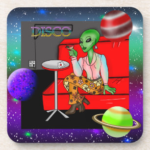 1970's Retro Extraterrestrial in Disco Lounge Coaster