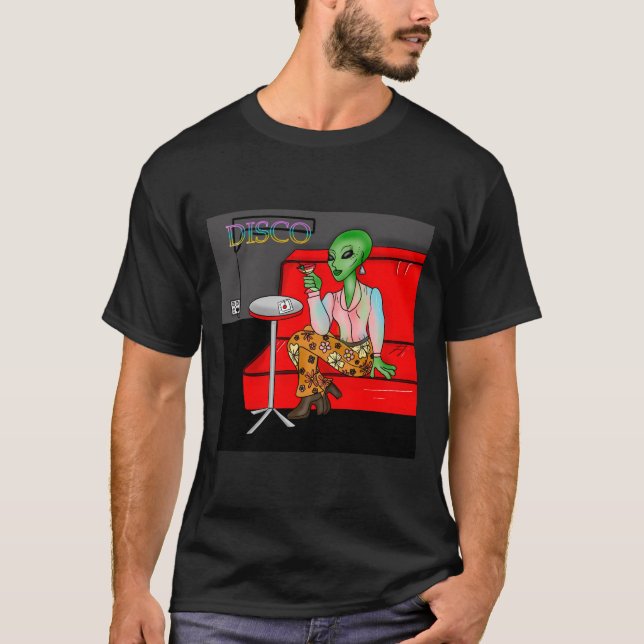 1970's Retro Extraterrestrial in Disco Lounge T-Shirt (Front)