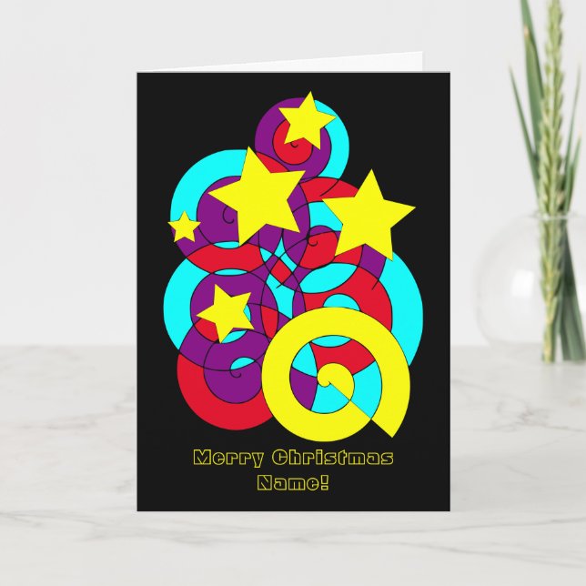 1970s Retro Groovy Christmas Holiday Card (Front)