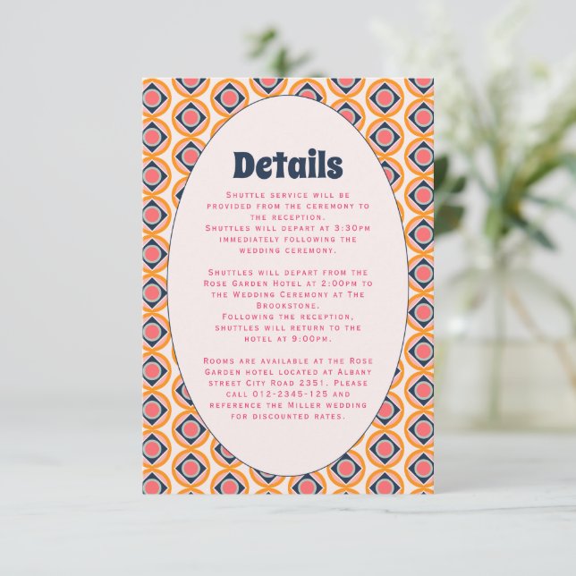 1970s Retro Groovy Pastel  Enclosure Card (Standing Front)