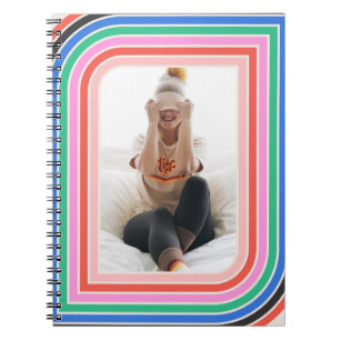1970s Retro Stripe Customisable Photo Notebook