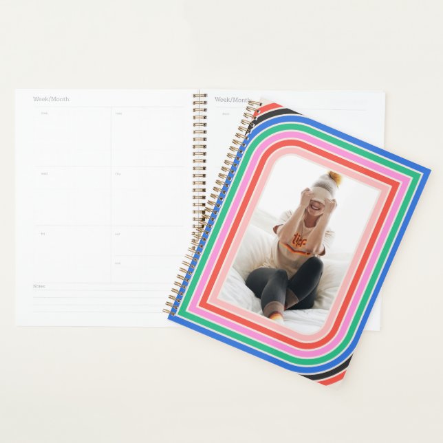 1970s Retro Stripe Customisable Photo Planner (Display)