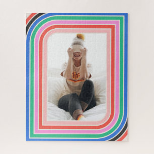 1970s Retro Stripe Customisable Photo Puzzle 16x20