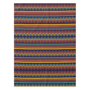 1970s retro vintage stripes and zigzag tablecloth