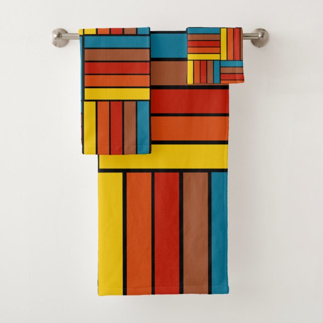 1970s Squares  Bath Towel Set (Insitu)